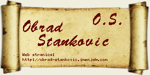Obrad Stanković vizit kartica